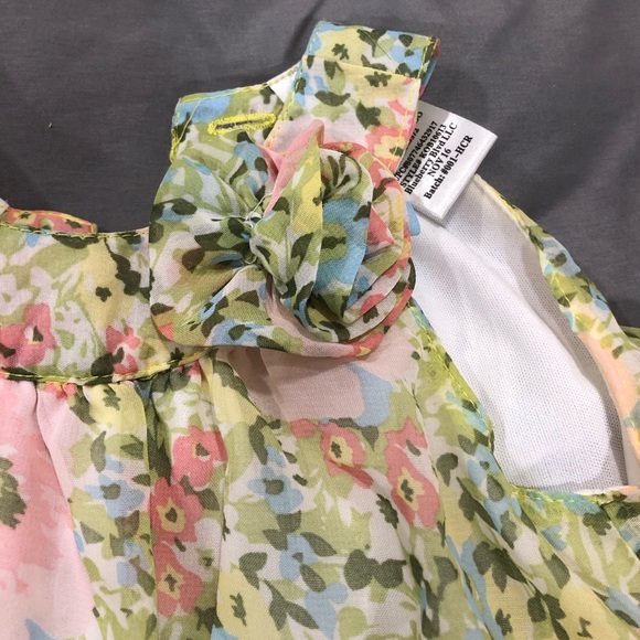COPY - EUC Blueberi Floral High Neck Tiered Dress With Flower Size 12M - Picture 3 of 10